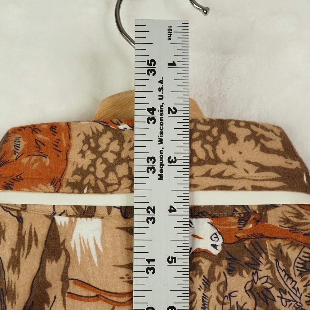 VTG 70s Mens Flannel Shirt L Deer Hunting Buck Woodland Scenic Novelty Kmart NWT - Picture 9 of 9